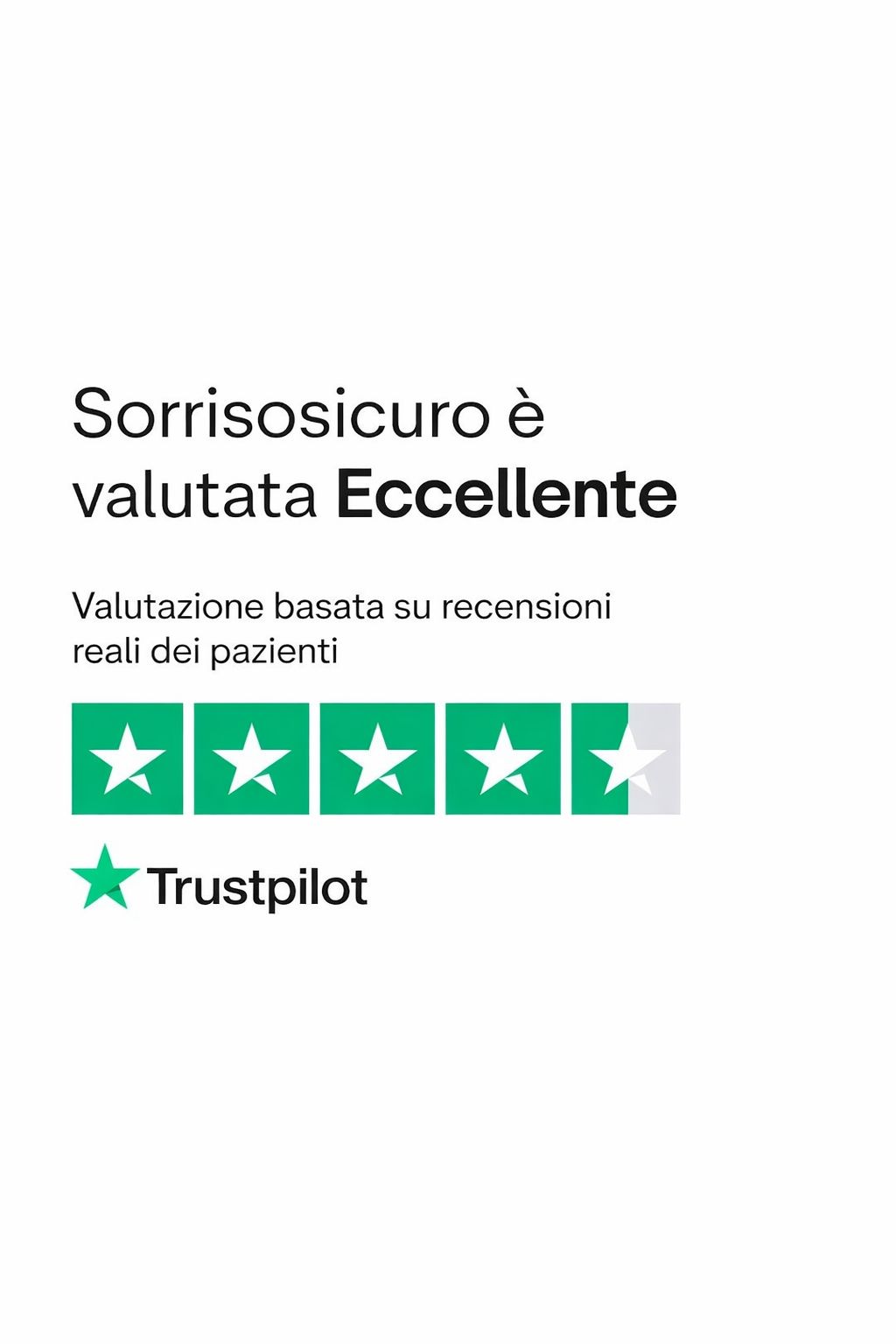 Sorrisosicuro è valutata Eccellente Trustpilot - Sorriso Sicuro